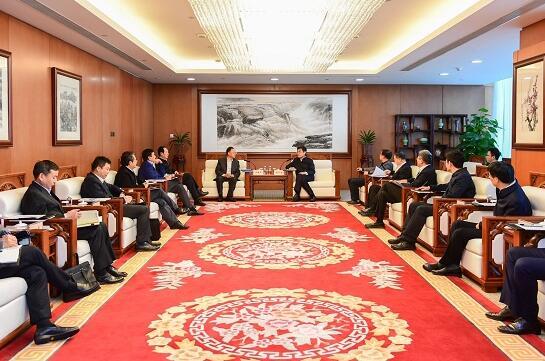 舒印彪鄧建玲會見中國能建董事長汪建平、總經(jīng)理丁焰章