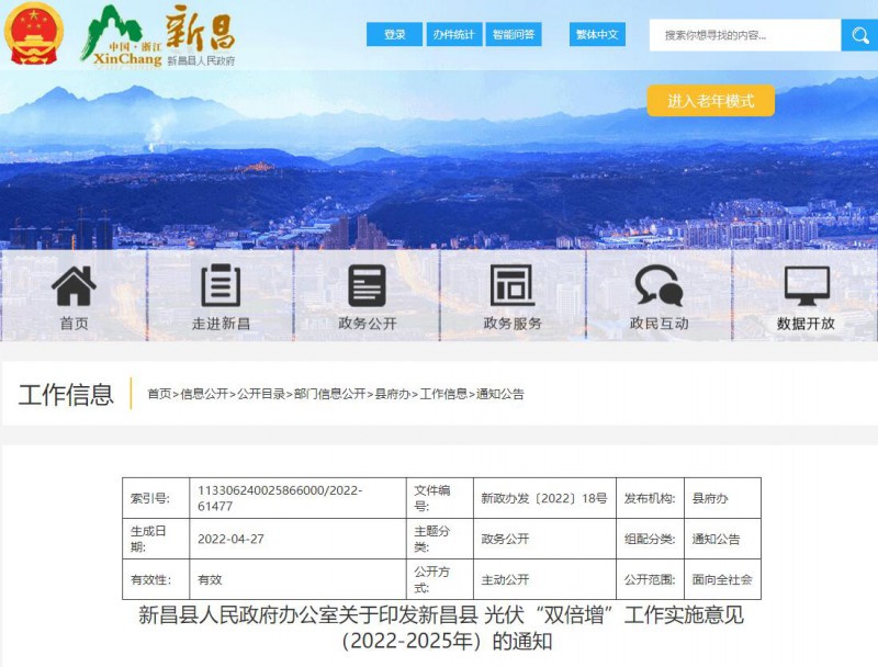 浙江新昌：大力推進(jìn)工商業(yè)建筑屋頂光伏，全縣現(xiàn)有黨政機(jī)關(guān)、事業(yè)單位等公共建筑屋頂實現(xiàn)100%安裝