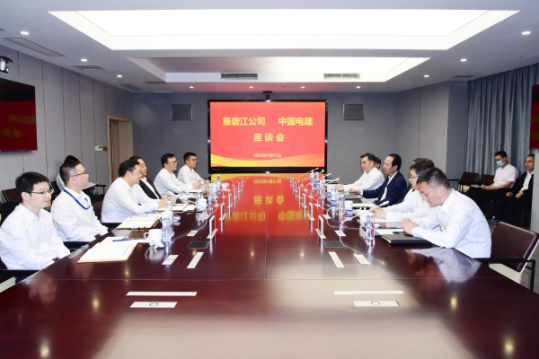 丁焰章與雅礱江公司黨委書記、董事長(zhǎng)祁寧春座談