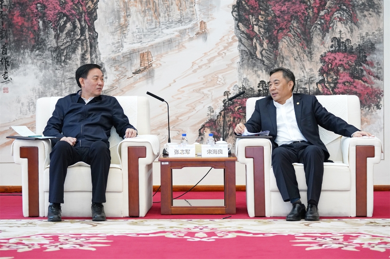 中國(guó)能建黨委書記、董事長(zhǎng)宋海良與吉林省委常委、長(zhǎng)春市委書記張志軍會(huì)談