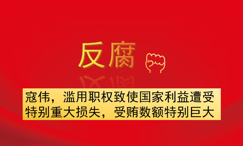 寇偉，濫用職權(quán)致使國(guó)家利益遭受特別重大損失，受賄數(shù)額特別巨大